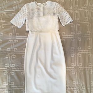 ASOS size 4 US white dress with sheer top